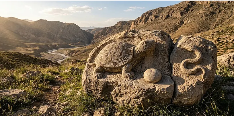 تفسیر نشانه لاک پشت و رمزگشایی سنگ لاک پشت در گنج‌یابی